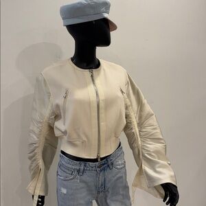 3.1 Philip Lim Chic Cream Bomber Jacket size 2